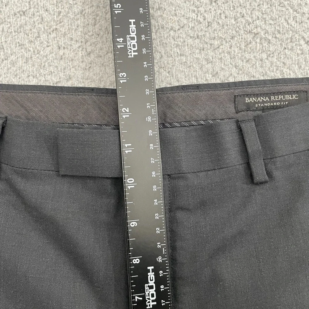 Banana Republic Marzotto Dress Pants Men 35x31 Gray Flat‎ Front Super 120s Wool
